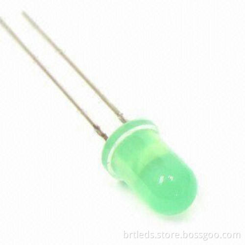 5mm Round LED Lamp with Green Diffused Lens and Yellow Green Emitted Color